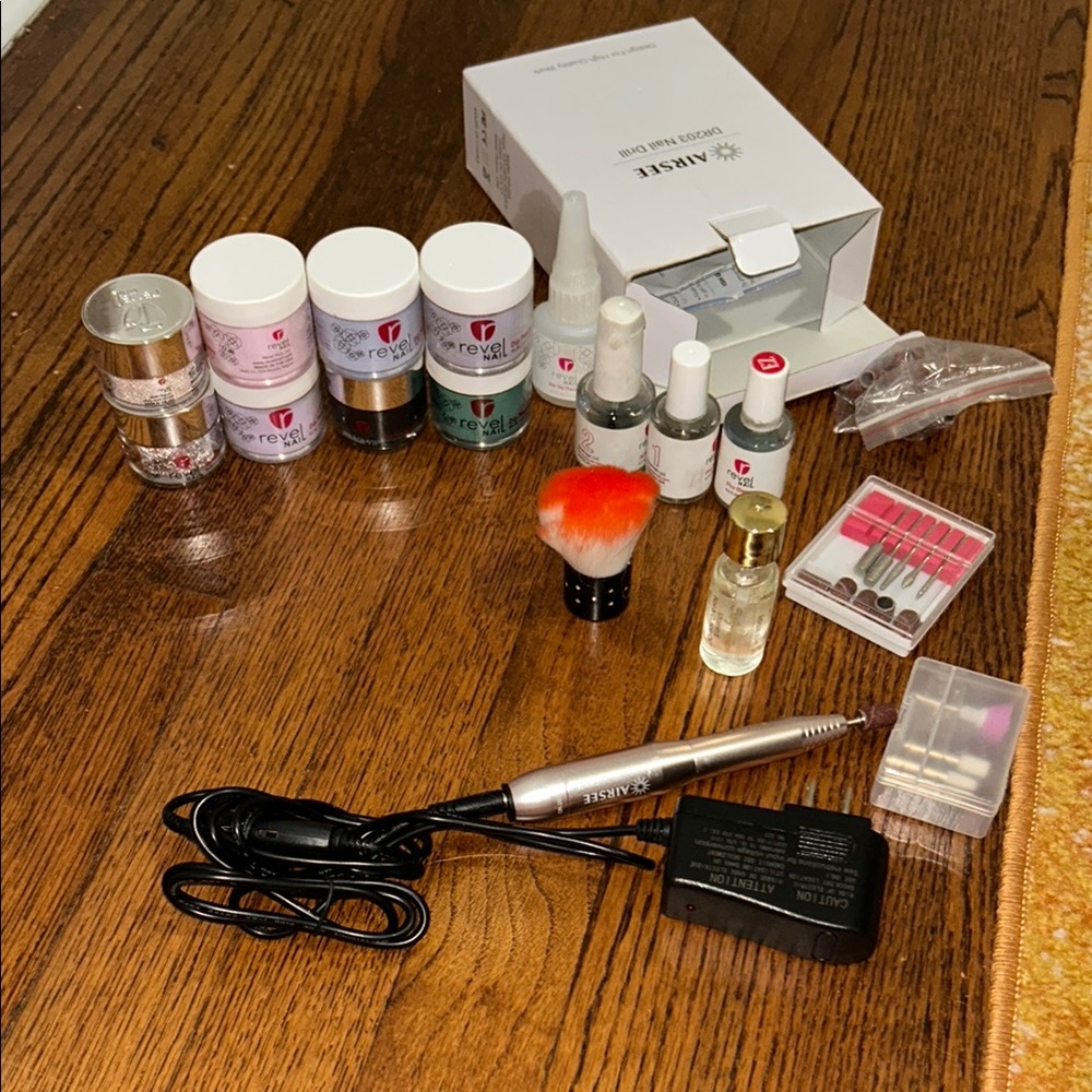 Nail Dip Kit + nail drill & 8 colors
